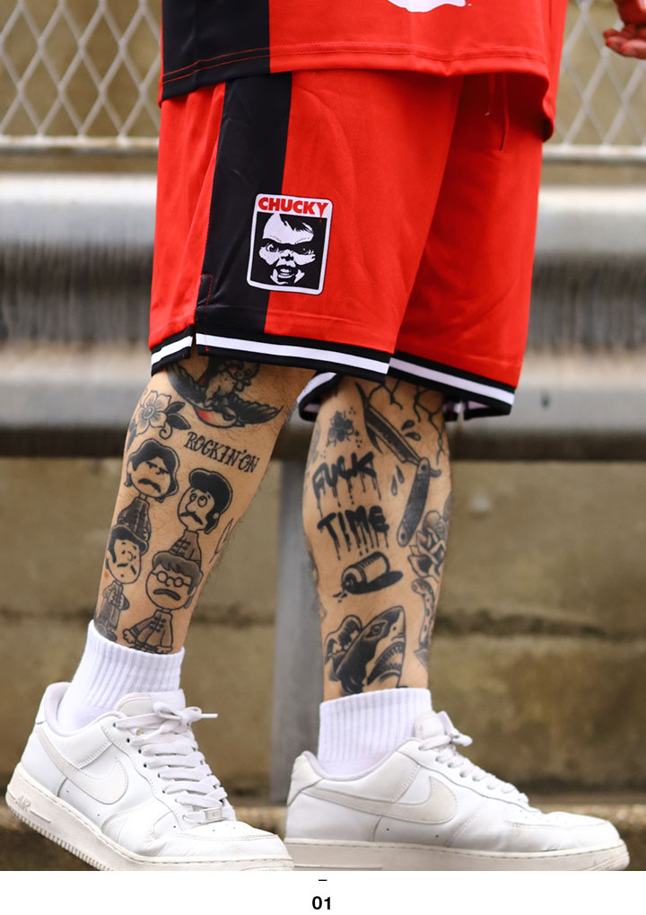 REASON × Chucky ハーフパンツ バスパン 半ズボン 短パン 大きいサイズ