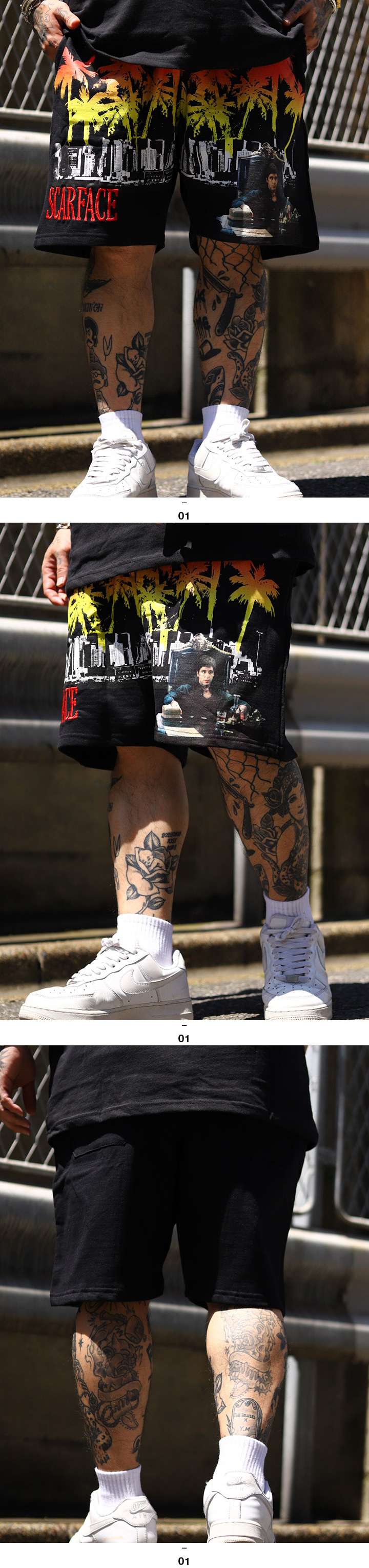 REASON × 映画 スカーフェイス ハーフパンツ スウェット 半ズボン