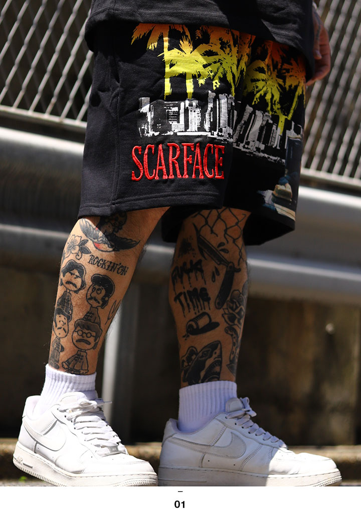 REASON × 映画 スカーフェイス ハーフパンツ スウェット 半ズボン