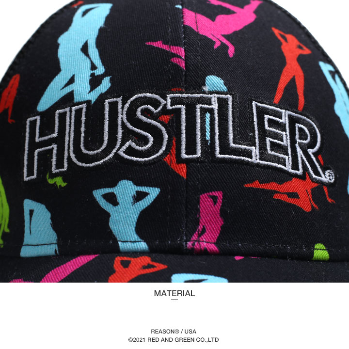 REASON × Hustler キャップ 帽子 春夏用 リーズン ハスラー 限定コラボ メッシュキャップ cap 入手困難 アメリカ成人雑誌 ロゴ  ヌード 総柄 モノグラム