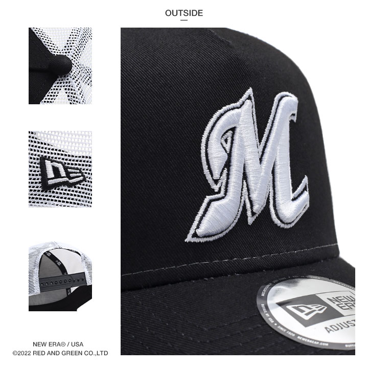 ニューエラ NEW ERA キャップ メッシュキャップ 9FORTY Trucker プロ野球 千葉 マリーンズ 公式 グッズ M ロゴ NPB 帽子 cap ローキャップ 浅め | Trucker | 12