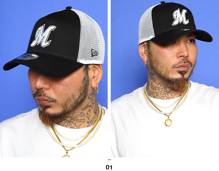 ニューエラ NEW ERA キャップ メッシュキャップ 9FORTY Trucker プロ野球 千葉 マリーンズ 公式 グッズ M ロゴ NPB 帽子 cap ローキャップ 浅め | Trucker | 06