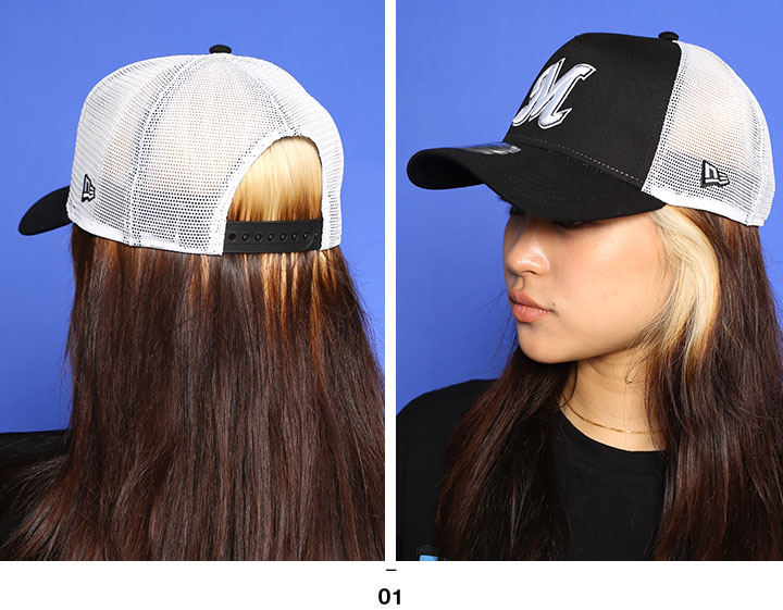 ニューエラ NEW ERA キャップ メッシュキャップ 9FORTY Trucker プロ野球 千葉 マリーンズ 公式 グッズ M ロゴ NPB 帽子 cap ローキャップ 浅め | Trucker | 08