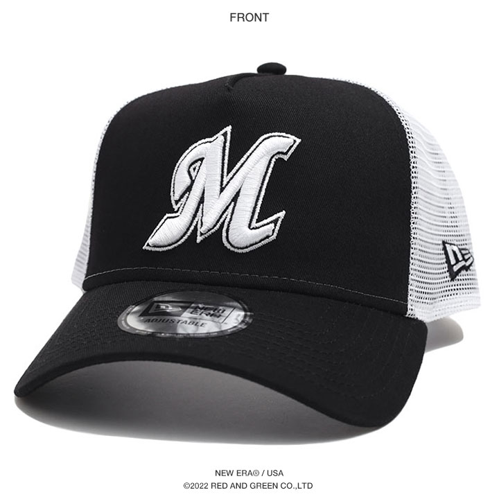 ニューエラ NEW ERA キャップ メッシュキャップ 9FORTY Trucker プロ野球 千葉 マリーンズ 公式 グッズ M ロゴ NPB 帽子 cap ローキャップ 浅め | Trucker | 09