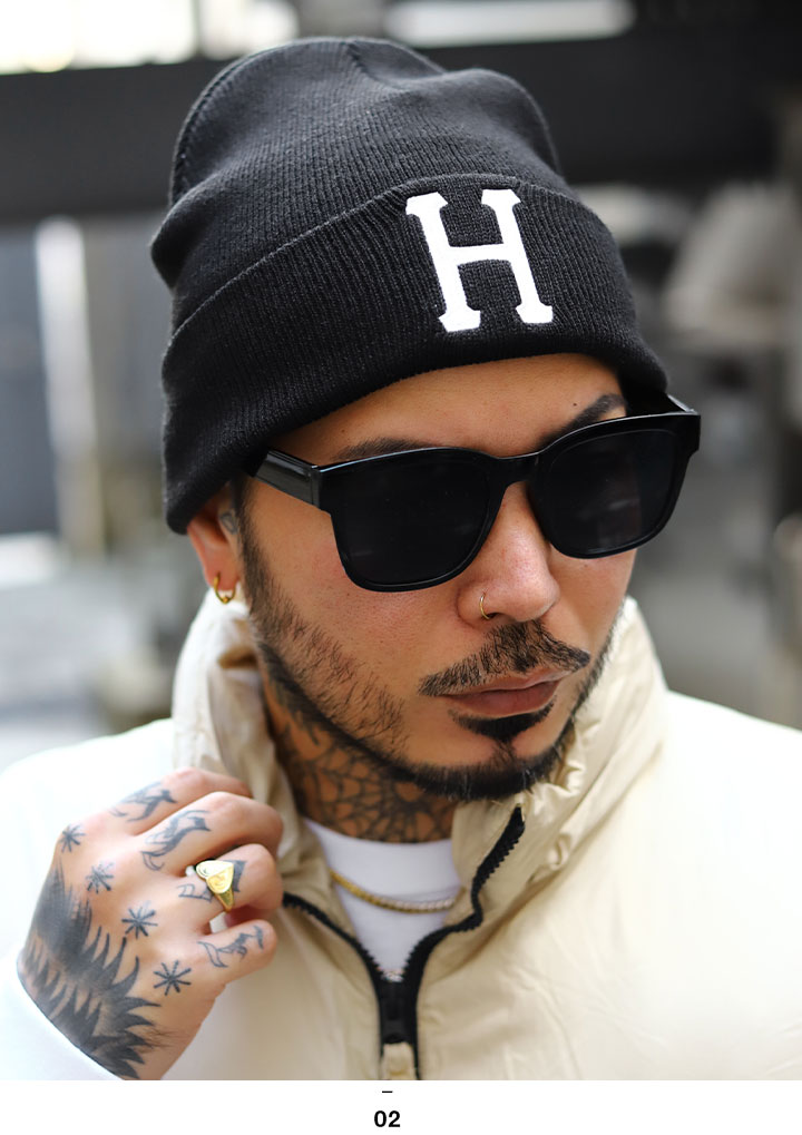 HUF ニットキャップ ハフ 帽子 ニット帽 ビーニー コットン シンプル