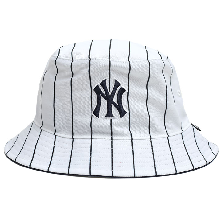 47 ハット バケットハット バケハ 帽子 hat ニューヨークヤンキース MLB NY ロゴ 47brand フォーティセブン サファリハット 総柄  刺繍 ストライプ チェック