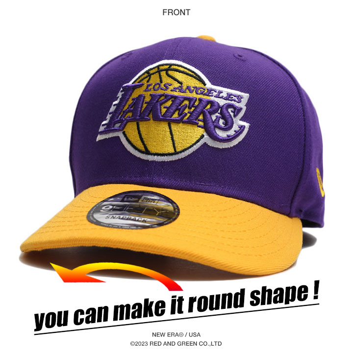 ニューエラ NEW ERA キャップ NBA Lakers ロゴ 9Fifty 帽子 cap 深め フラットバイザー スナップバックキャップ ロゴ  刺繍 レイカーズ