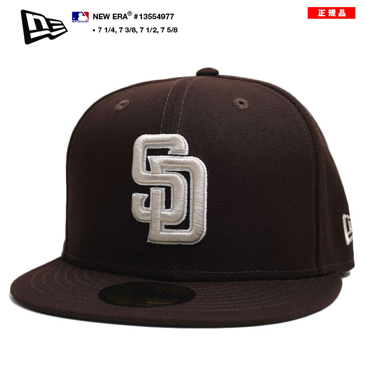 ニューエラ NEW ERA キャップ MLB Padres SD ロゴ 59Fifty 帽子 cap 深め フラットバイザー フィッテッドキャップ  シンプル 定番 人気