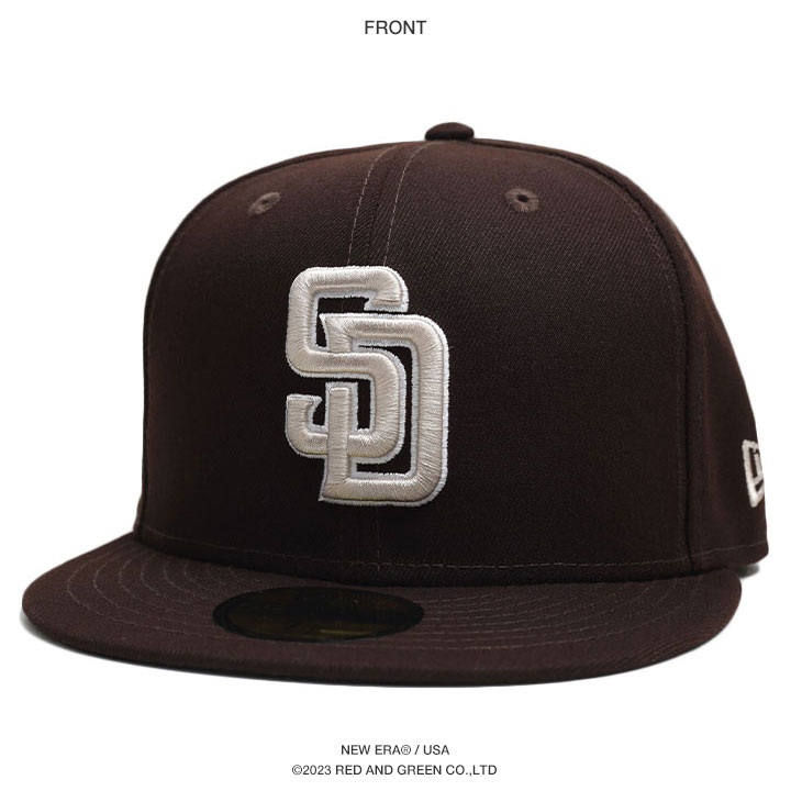 ニューエラ NEW ERA キャップ MLB Padres SD ロゴ 59Fifty 帽子 cap 深め フラットバイザー フィッテッドキャップ  シンプル 定番 人気