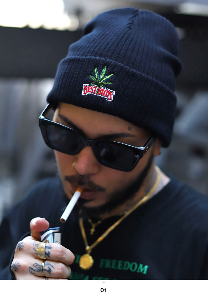 REASON × Cheech & Chong ニットキャップ ニット帽 ビーニー