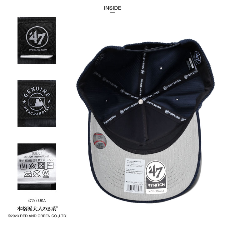 47 キャップ メンズ 大きいサイズ MLB ヤンキース NY ロゴ 47brand フォーティセブン 帽子 cap ハイキャップ 深め ベースボールキャップ シンプル b系｜weekindenim｜14