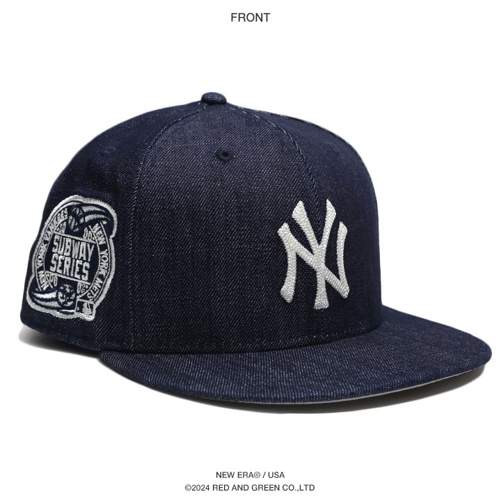 ニューエラ NEW ERA キャップ ニューヨークヤンキース メッツ サブウェイシリーズ インディゴブルー MLB ヤンキース NY ロゴ  59Fifty 帽子 cap 深め 刺繍 b系