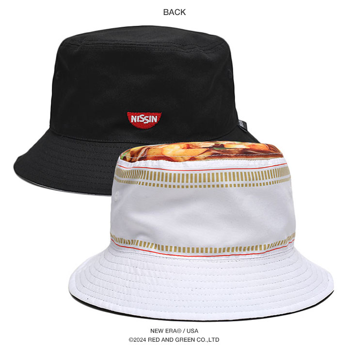 ニューエラ × 日清 カップヌードル 限定 コラボ ハット バケットハット バケハ 帽子 hat 大きいサイズ ロゴ 公式 サファリハット 刺繍  高級感 カップラーメン