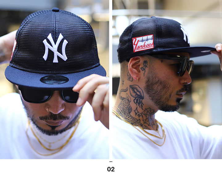 ニューエラ NEW ERA キャップ ドジャース ヤンキース パドレス ホワイトソックス メッシュキャップ メンズ MLB Dodgers LA NY ロゴ 9Fifty 帽子 cap 深め | 9FIFTY | 05