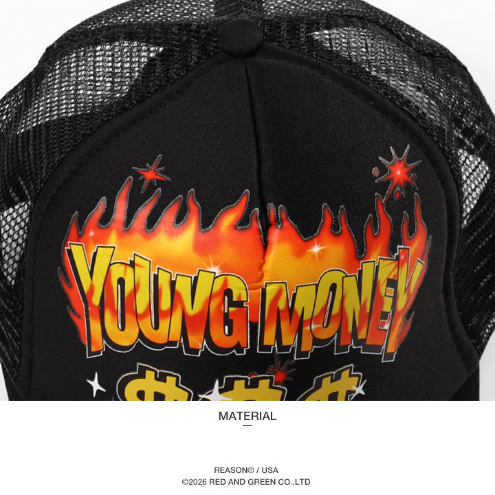 REASON × Young Money Entertainment キャップ メッシュキャップ