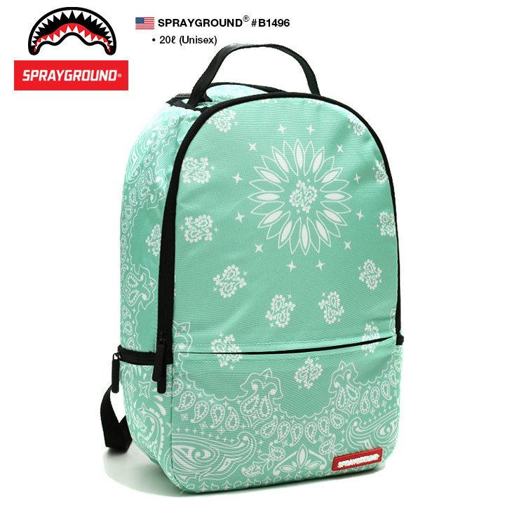 スプレイグラウンド Sprayground ペイズリー柄 バックパック 緑 スプレーグラウンド SPRAY GROUND バックパック リュック 高機能