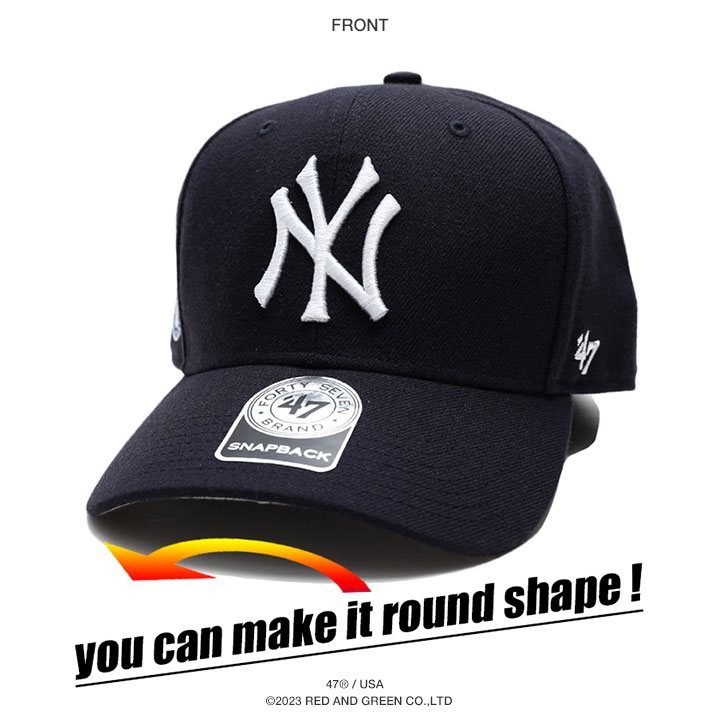 47 キャップ 47brand ニューヨーク ヤンキース 帽子 メンズ レディース 紺 MLB NY ロゴ フォーティセブン 深め スナップバックキャップ おしゃれ かっこいい｜weekindenim｜12