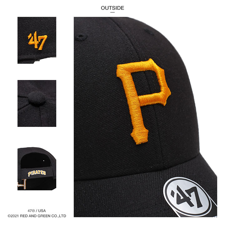 47 キャップ パイレーツ 黒 MLB Pirates P ロゴ 47brand フォーティ