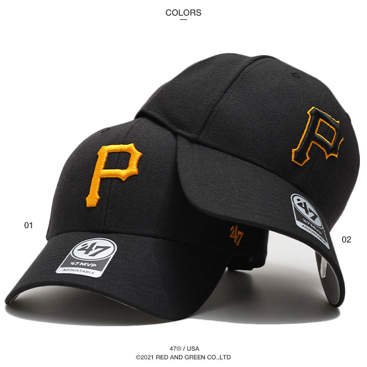 47 キャップ パイレーツ 黒 MLB Pirates P ロゴ 47brand フォーティ