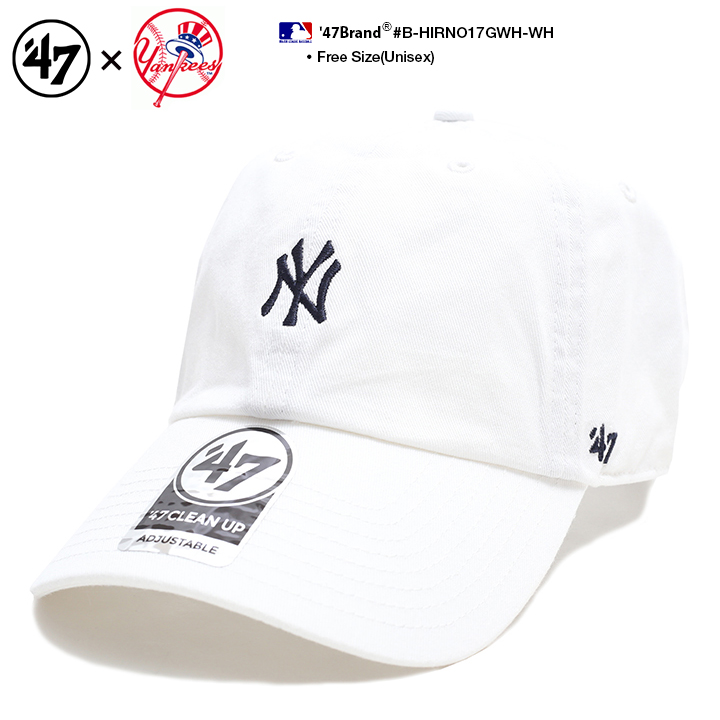 47 キャップ ニューヨークヤンキース メンズ レディース 白 MLB ヤンキース NY ロゴ 47brand フォーティセブン 帽子 cap  ローキャップ 浅め おしゃれ