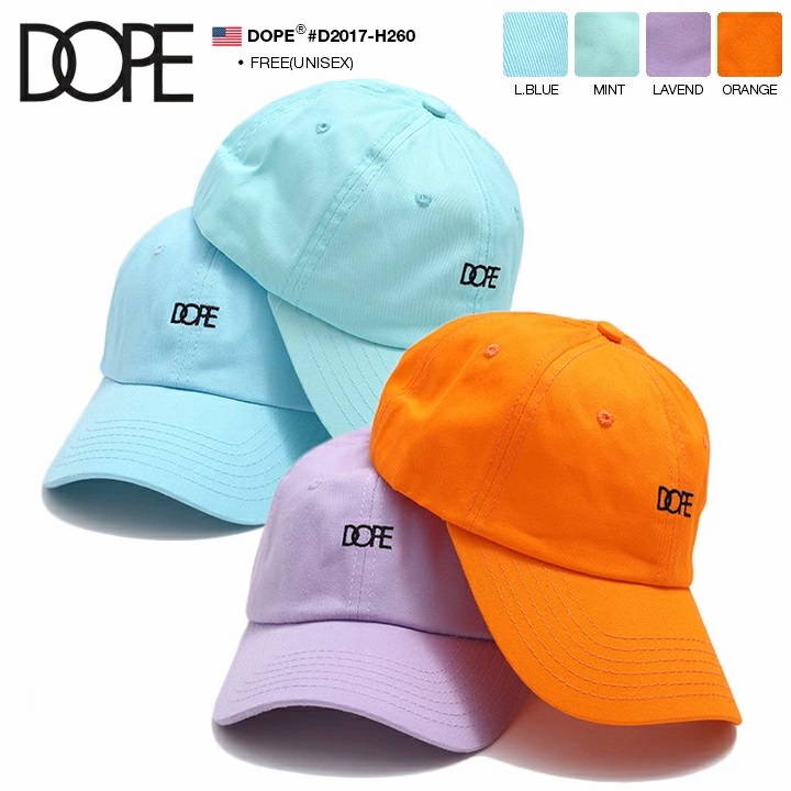 ドープ DOPE 帽子 メンズ キャップ ブランド ローキャップ ボールキャップ レディース 水色 ミント ラベンダー オレンジ b系 かっこいい おしゃれ 定番ロゴ刺繍｜weekindenim｜03