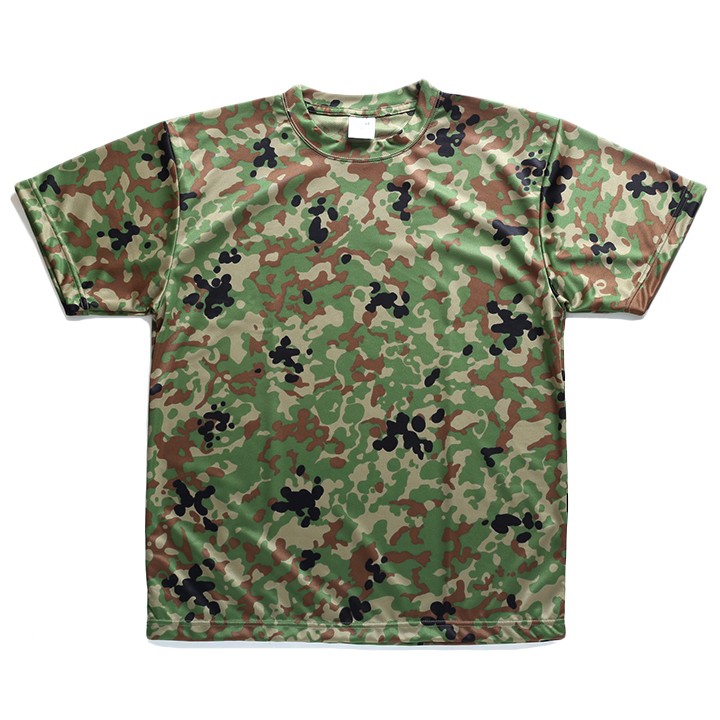 防衛省自衛隊グッズ Tシャツ 半袖 陸上自衛隊 迷彩柄 緑 吸水速乾 