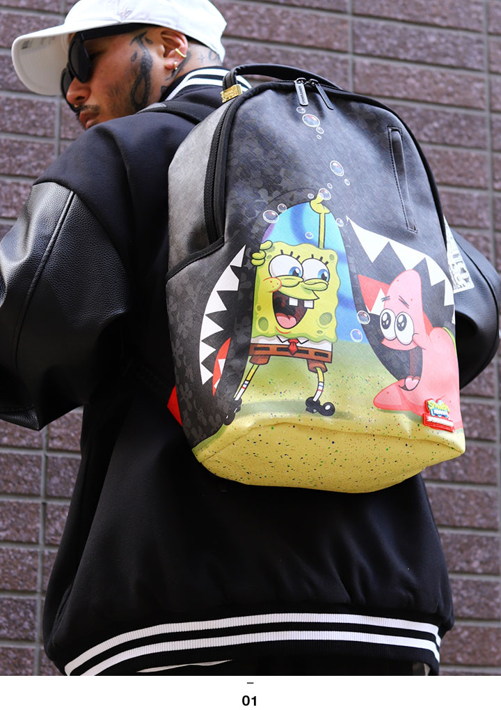 【極美品】SPRAYGROUND スポンジボブ　コラボリュック SPRAY GROUND スプレーグラウンド スポンジボブ リュック バック