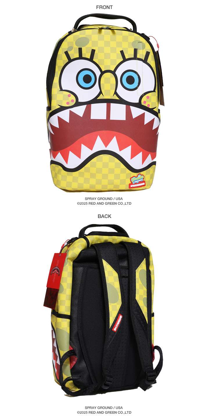 SPRAY GROUND × スポンジボブ リュック バックパック レザー 大きめ 大