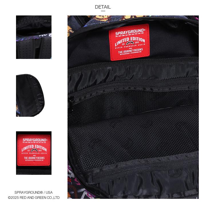 SPRAY GROUND × スポンジボブ バッグ メンズ レディース 春夏秋冬用 黒
