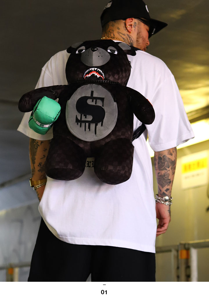 SPRAY GROUND ぬいぐるみ バッグ かわいい 熊 リュック 大きい