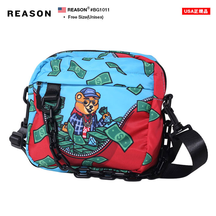 REASON ミニショルダーバッグ 斜めがけ 横型 大人 小さめ ポーチ 