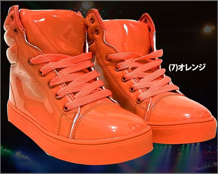 ACE FLAG シンプル エナメルハイカットスニーカー ≪立体商標