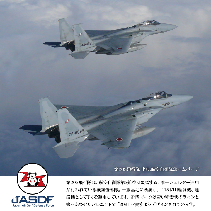 防衛省自衛隊グッズ 千歳基地パッチ 第203飛行隊 F-15 イーグル