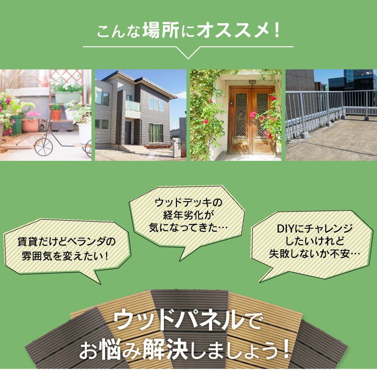 ウッドタイル ウッドパネル ウッドデッキ 人工木 81枚セット ベランダ 庭 腐らない Diy バルコニー 日本メーカー新品