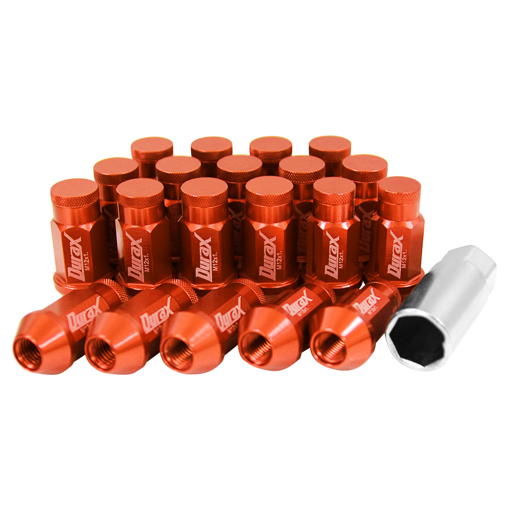 ホイールナット レーシングナット M12 P1.25 P1.5 ロング ロックナット 色選択 自動車 袋 Durax | Durax | 12