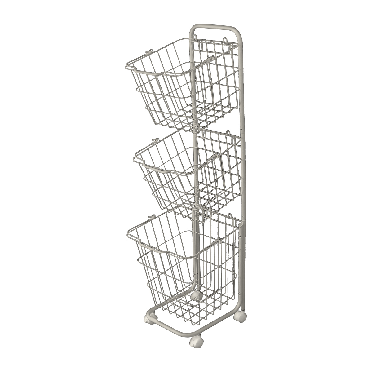 ランドリーバスケット 3段 洗濯カゴ ランドリーワゴン 脱衣かご 大容量 スリム キャスター付き ランドリーラック 収納 北欧 おしゃれ 洗濯かご メッシュ | WEIMALL | 06