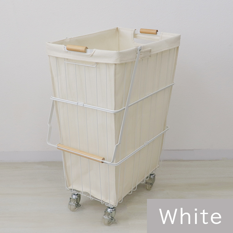 ランドリーバスケット 洗濯カゴ 脱衣かご ワイヤー ランドリーボックス 大容量 スリム 洗える カバー付き キャスター付き ランドリーラック おしゃれ メッシュ | WEIMALL | 01