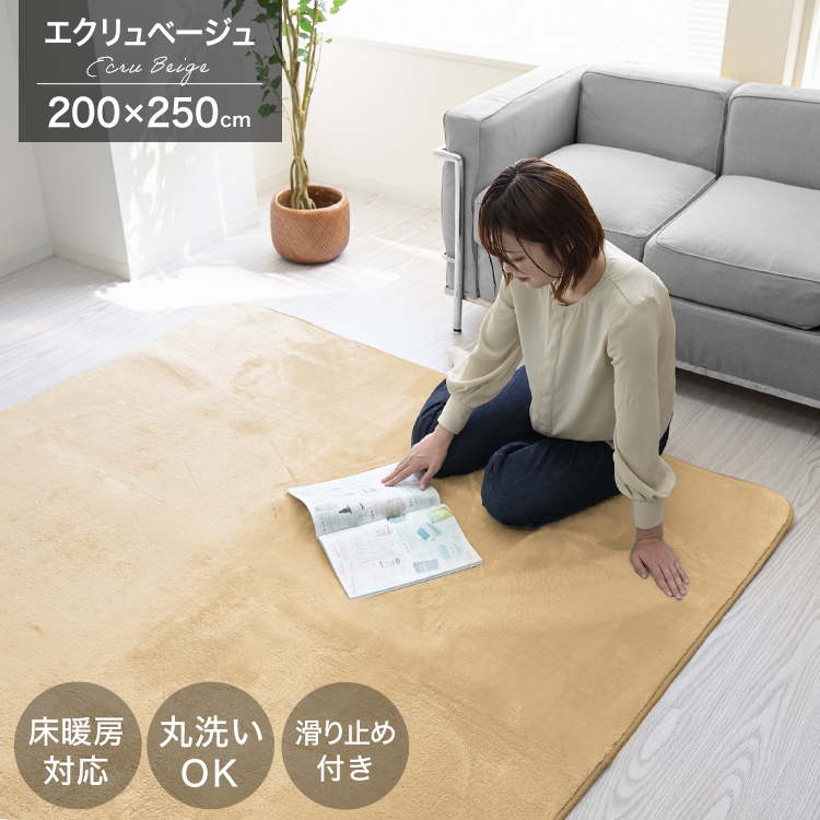 ラグ カーペット ラグマット 洗える 3畳 200×250cm おしゃれ 厚手 低反発 抗菌 防ダニ 滑り止め付き 絨毯 丸洗い可能 オールシーズン 夏 秋 冬 北欧 | WEIMALL | 04