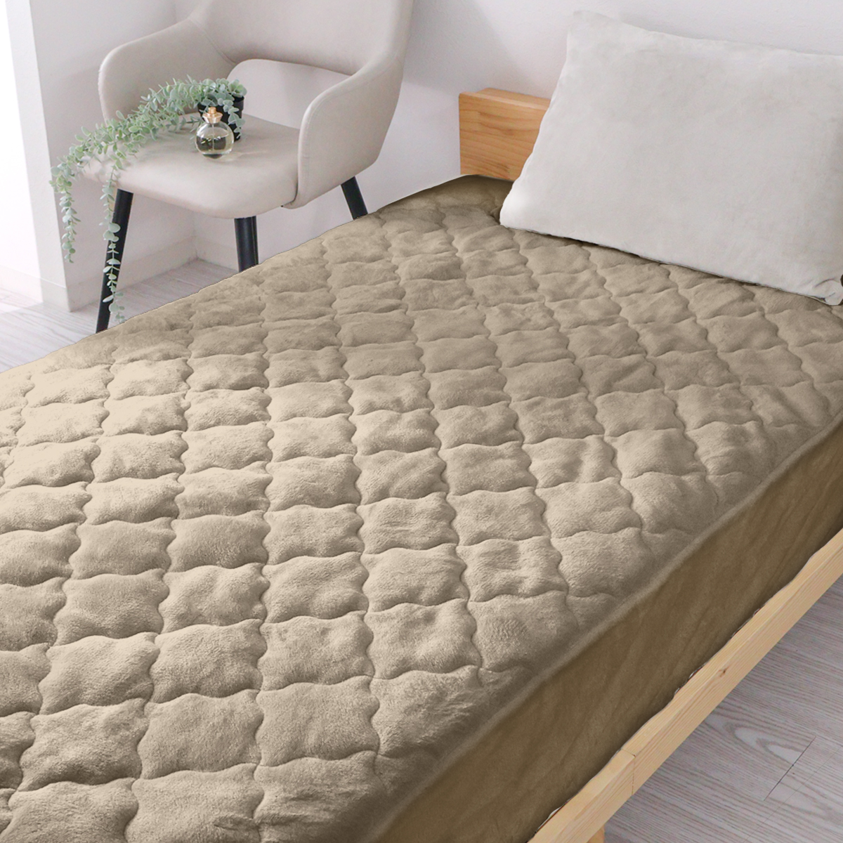 ボックスシーツ ベッドパッド 一体型 シングル 冬用  暖かい 敷きパッド あったか シーツ マットレスカバー ベッドカバー フランネル 洗える 抗菌防臭 | WEIMALL | 01