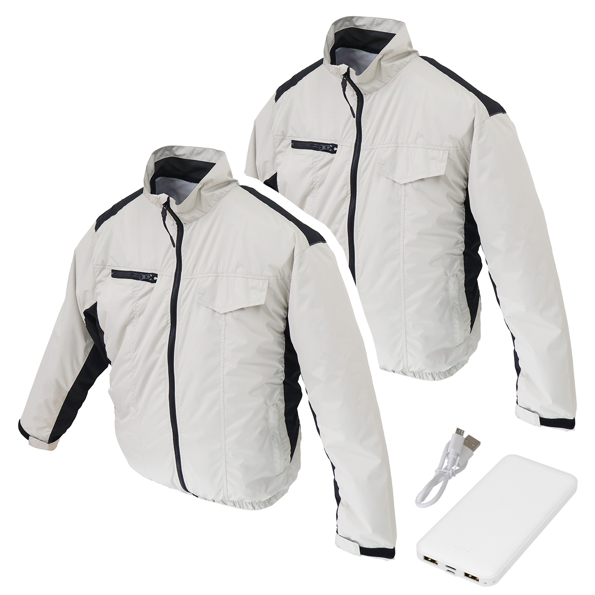 空調作業服 モバイルバッテリー付き 予備の服付き ベスト ウェア ファン付きウェア 3段階風量調節 UVカット 保冷剤ポケット付 夏用 メンズ レディース 冷却服 | WEIMALL | 07