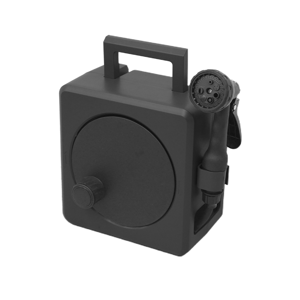 ホースリール 10m コンパクト 2WAY 手持ち 据え置き 散水ノズル付 軽量 おしゃれ ガーデニング 洗車 | WEIMALL | 01