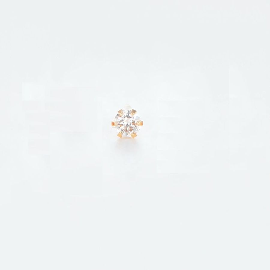 【新品 未使用】18金 ダイヤモンド ピアス 片耳 ピアス 18K スマイル パヴェ ダイヤモンド 片耳販売 ニコちゃん