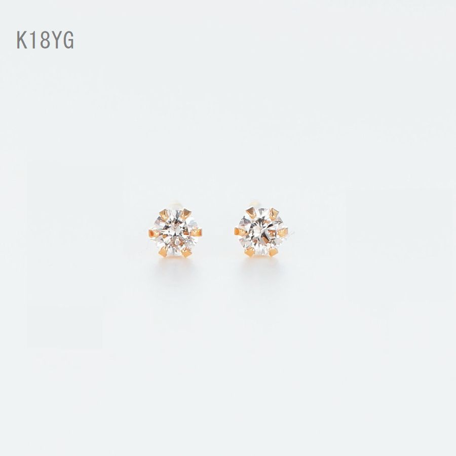 ダイヤモンド ピアス レディース プラチナ K18 一粒 0.08カラット 50代 40代 30代 18金 シンプル 記念日 誕生日 プレゼント 人気 定番 | DAIYA（ゴルフ用品、日用品） | 02