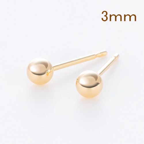 ピアス 片耳 丸玉ピアス K18 イエローゴールド 3.0mm 5.0mm 片方 ピアス 片耳 丸玉ピアス K18 イエローゴールド 3.0mm 5.0mm 片方