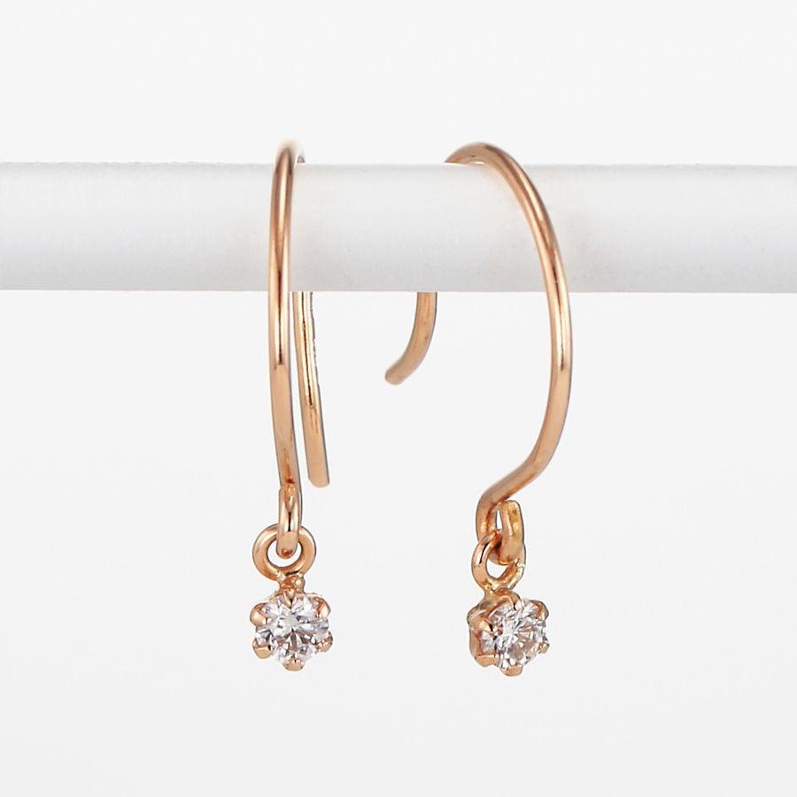 ピアス レディース ダイヤモンド プラチナ K18 YG PG シンプル 一粒 0.06カラット 普段用 揺れるピアス プレゼント 人気 | DAIYA（ゴルフ用品、日用品） | 03