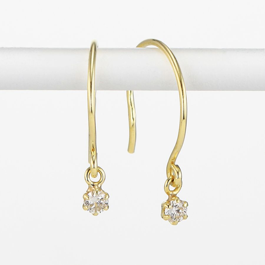 ピアス レディース ダイヤモンド プラチナ K18 YG PG シンプル 一粒 0.06カラット 普段用 揺れるピアス プレゼント 人気 | DAIYA（ゴルフ用品、日用品） | 02