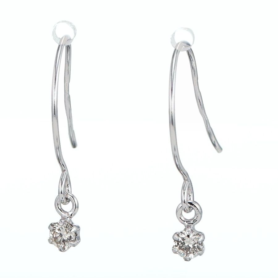 ピアス レディース ダイヤモンド プラチナ K18 YG PG シンプル 一粒 0.06カラット 普段用 揺れるピアス プレゼント 人気 | DAIYA（ゴルフ用品、日用品） | 01