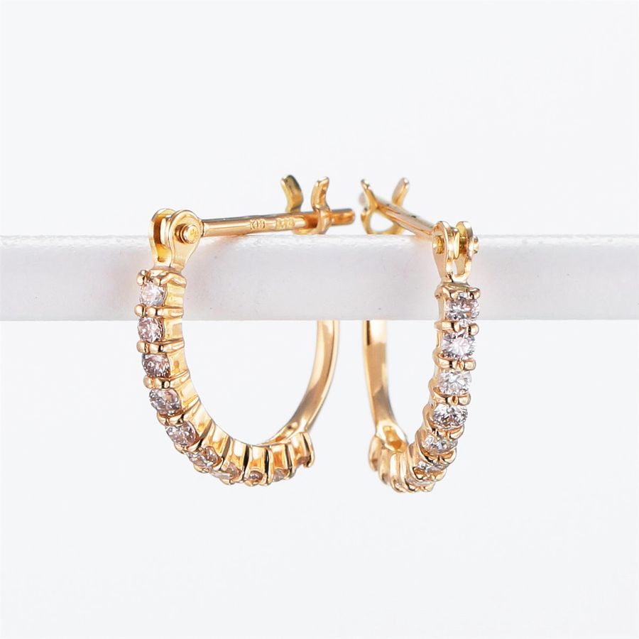 ダイヤモンド ピアス ハーフエタニティ K18 ダイヤピアス 0.2カラット 50代 40代 普段使い 記念日 誕生日 プレゼント |  | 02