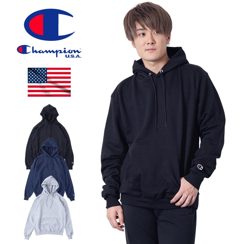 チャンピオン パーカー メンズ プルオーバー 無地 裏起毛 スウェット Champion 9oz Double Dry Eco Fleece  Pullover Hood S700 正規品 USAモデル