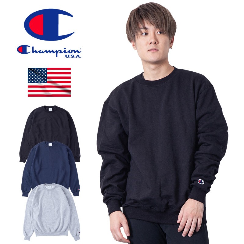 チャンピオン トレーナー メンズ 裏起毛 スウェット 無地 Champion 9oz Double Dry Eco Fleece Crewneck  定番モデル 正規品 USAモデル